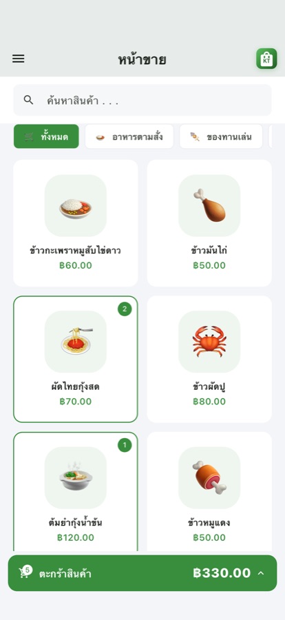 หน้าขายสินค้า